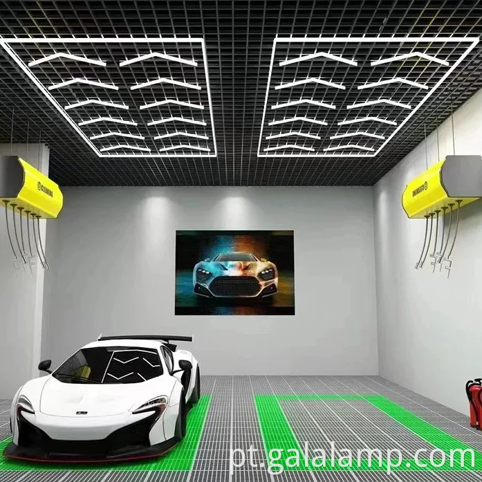 Sistema de grade de iluminação de garagem LED hexagonal para iluminação superior